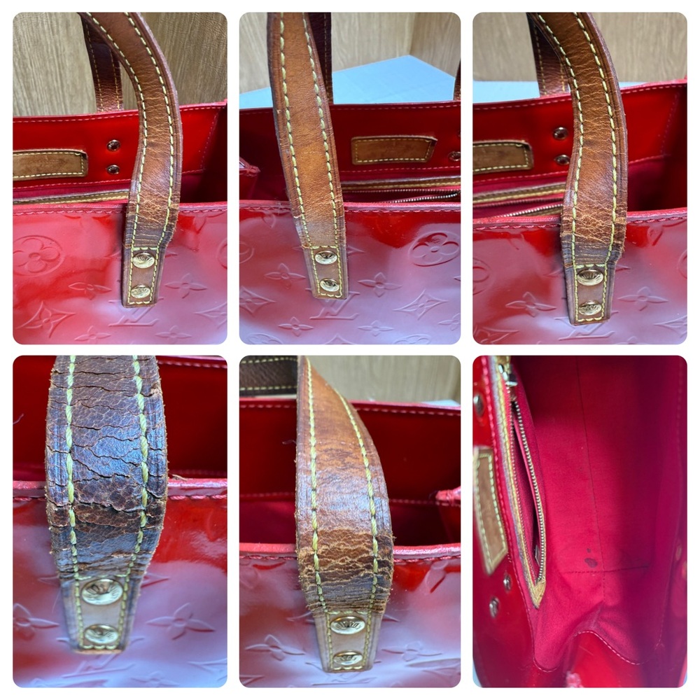 Louis Vuitton Red Vernis Tote- see callouts - Picture 6 of 8